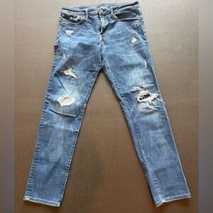 American Eagle Outfitters Men's Ripped Blue Skinny Jeans